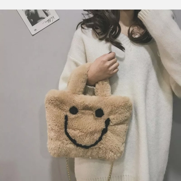 Smiley face shopper tote bag - Picture 2 of 4